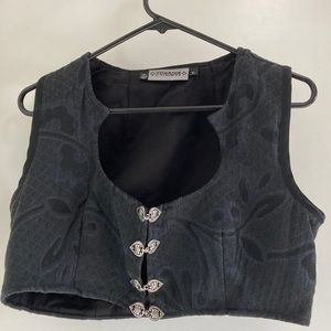 Cropped Keyhole neckline Turkish-style Vest